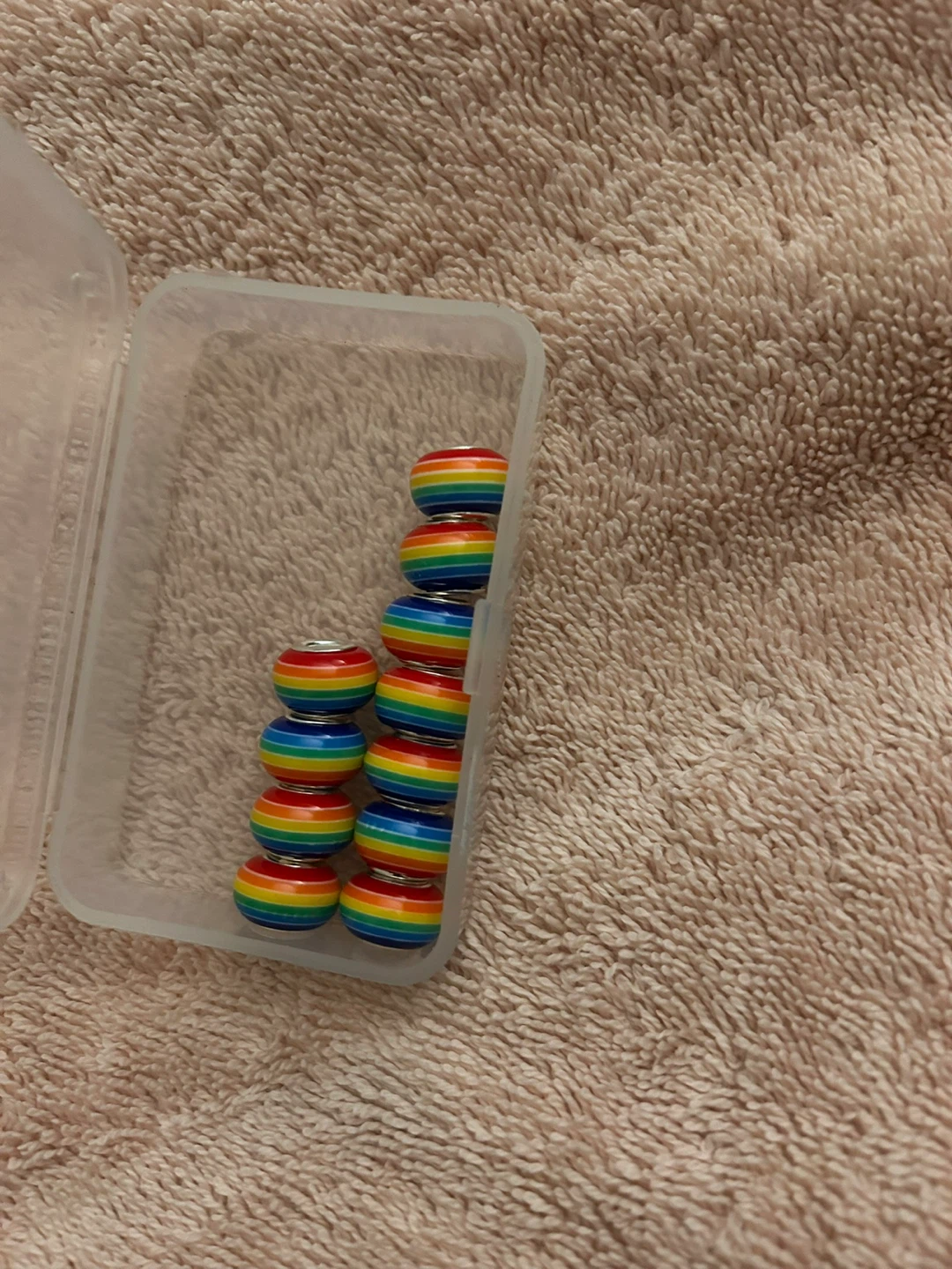 10 Rainbow Spacer Beads - photo 2
