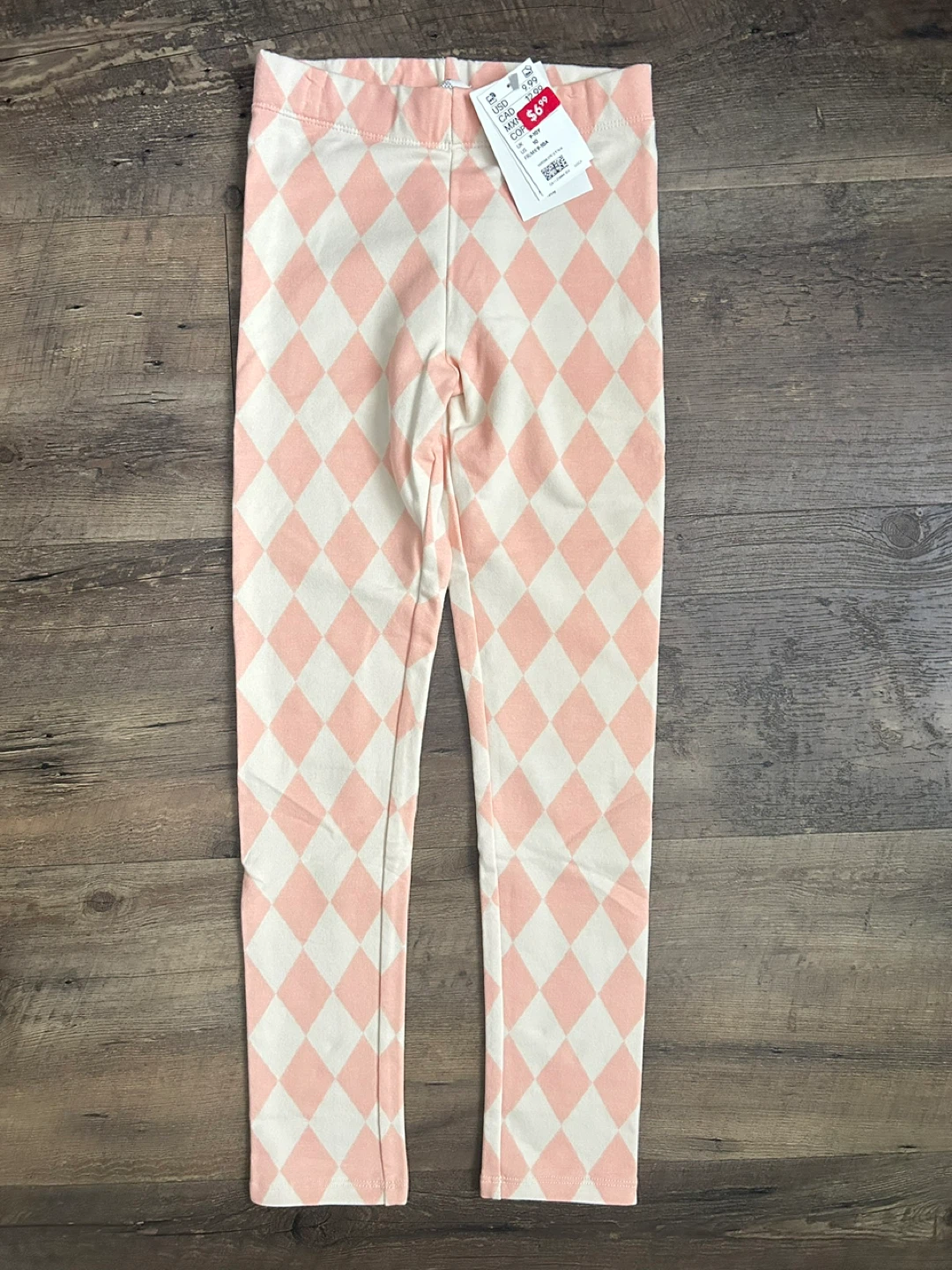 H&M Kids Girls Diamond Pattern Leggings 8-9Y
