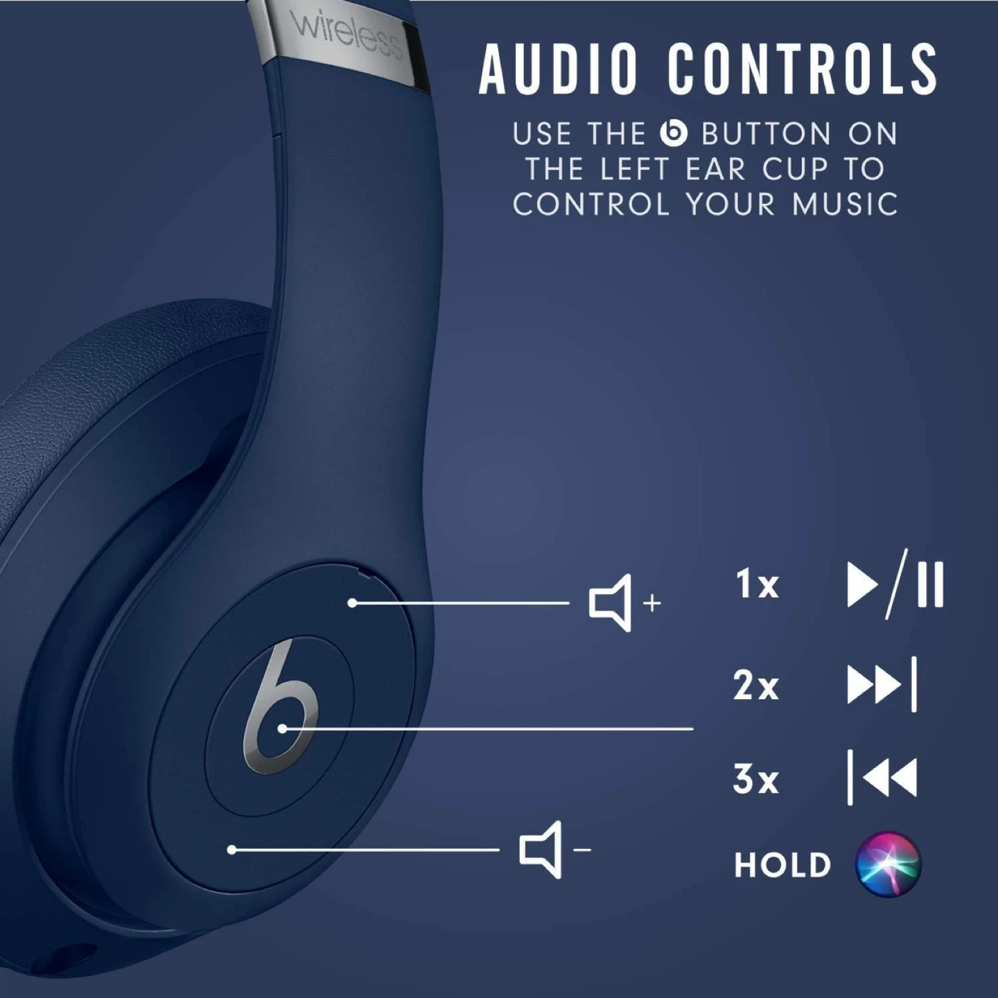 Beats Studio3 Wireless Headphones - Navy - photo 5