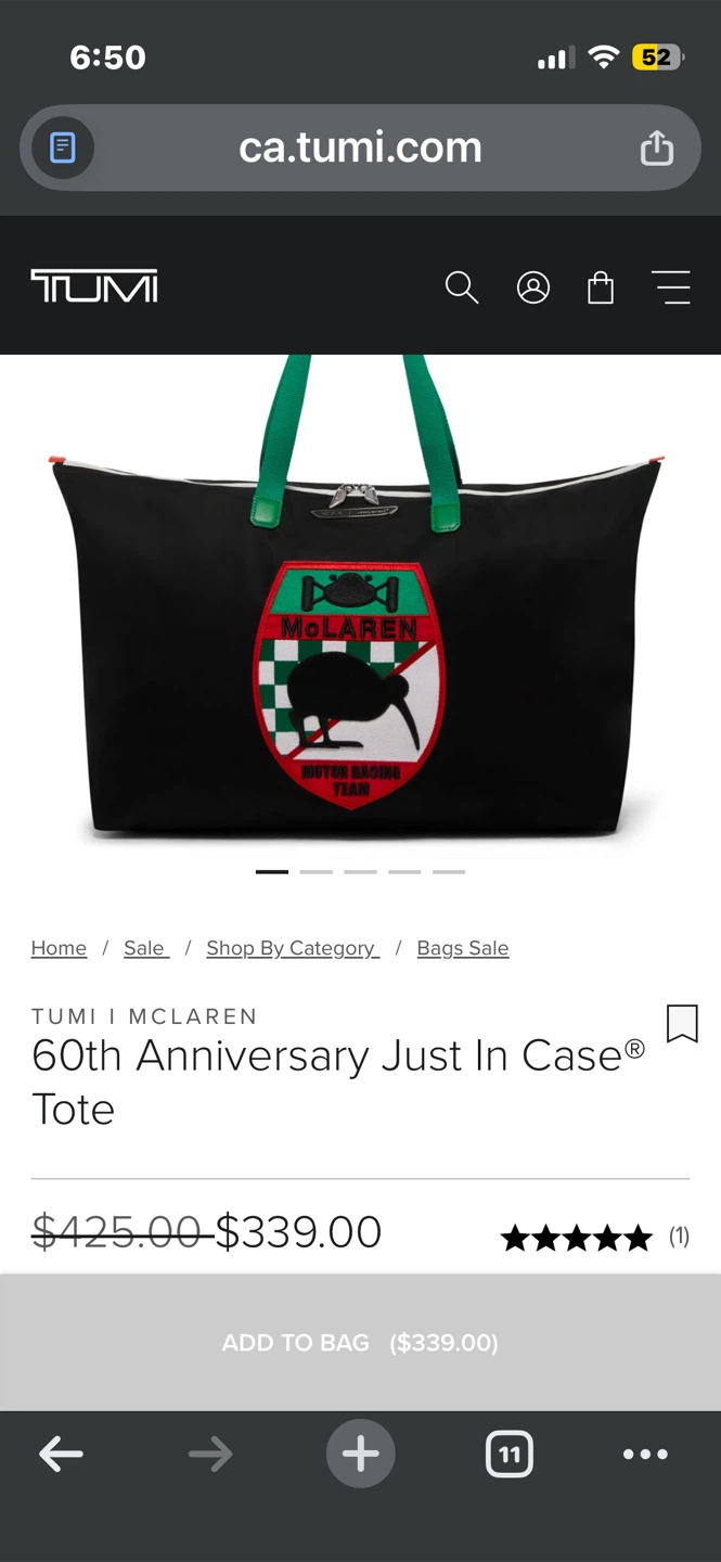 TUMI McLaren 60th Anniversary Tote Bag