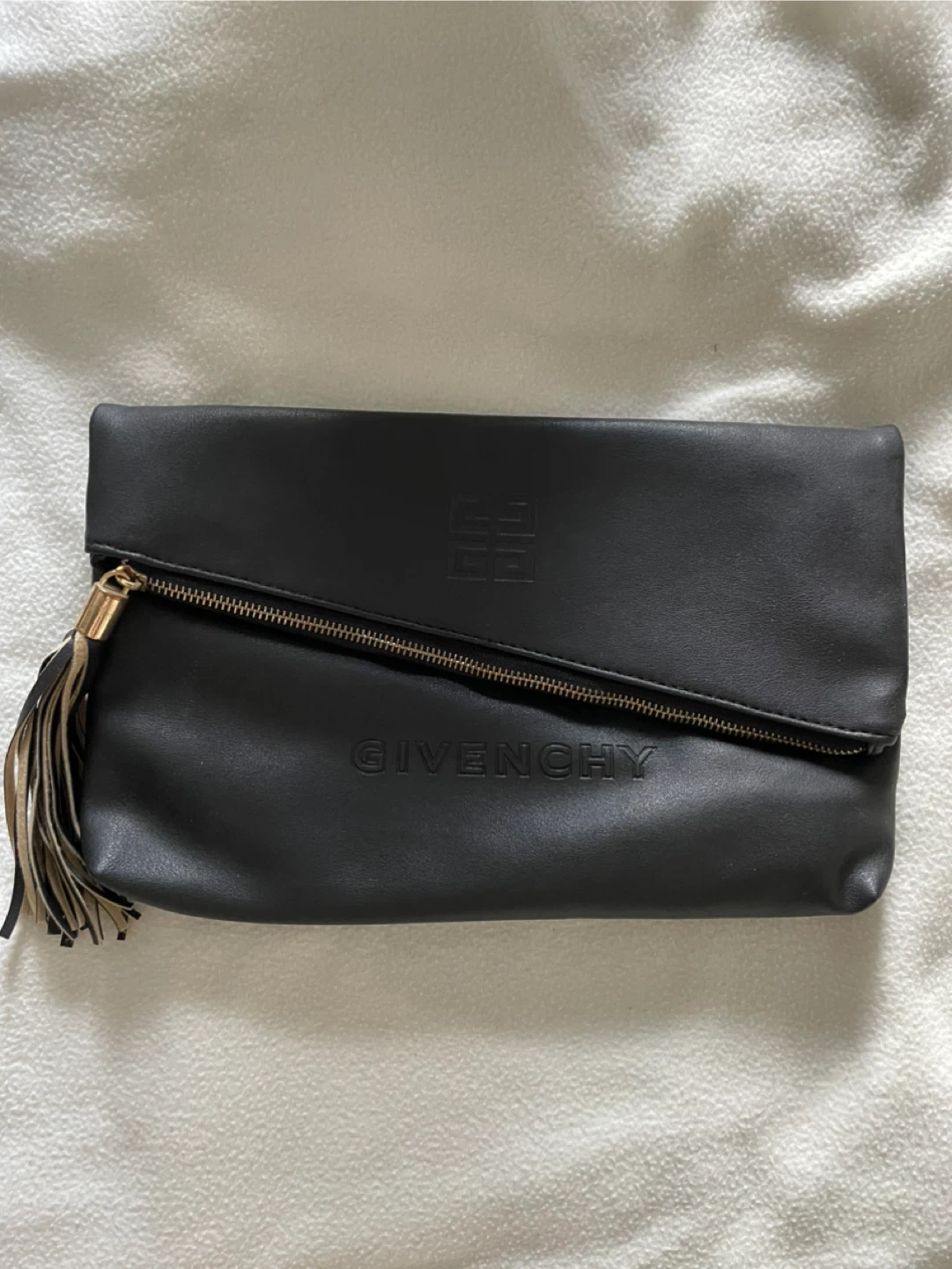 Givenchy Black Leather Clutch Bag with Tassel