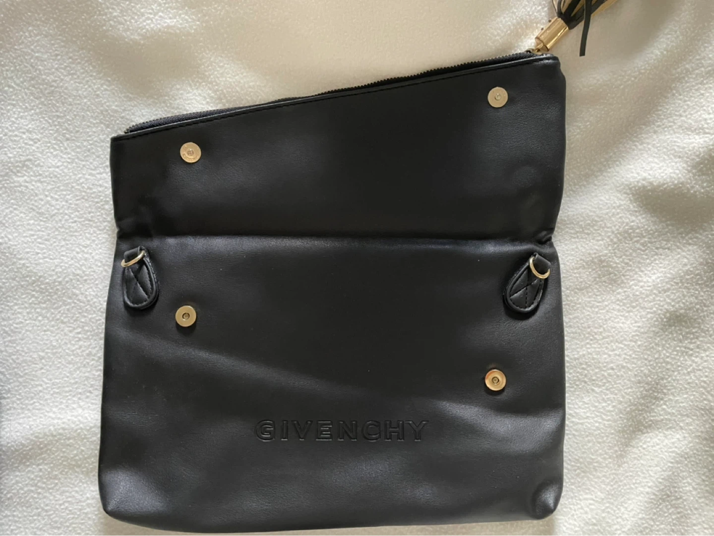 Givenchy Black Leather Clutch Bag with Tassel - photo 2