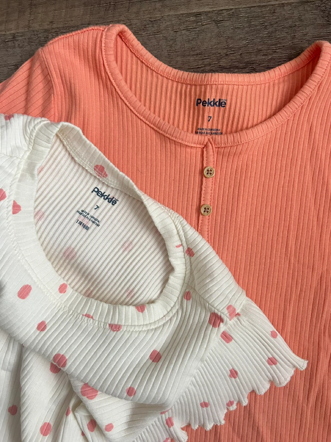 Pekkle Girls' Size 7 Ribbed T-shirt(3-Pack) - photo 2