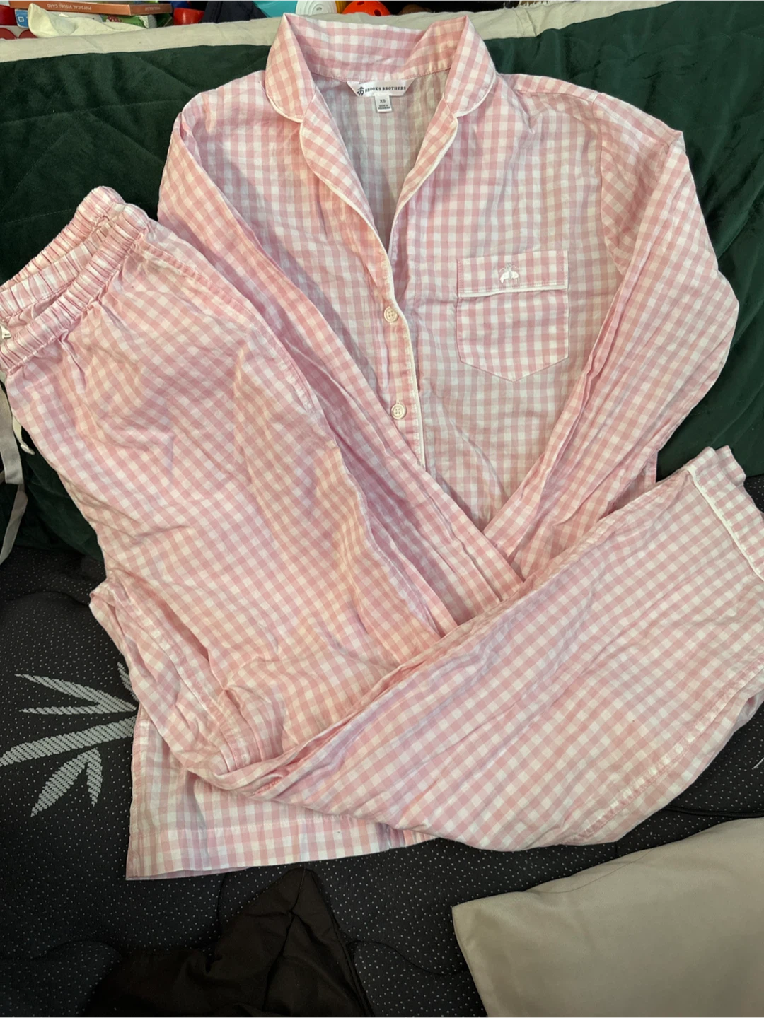Brooks Brothers Pink Gingham Pajamas - XS