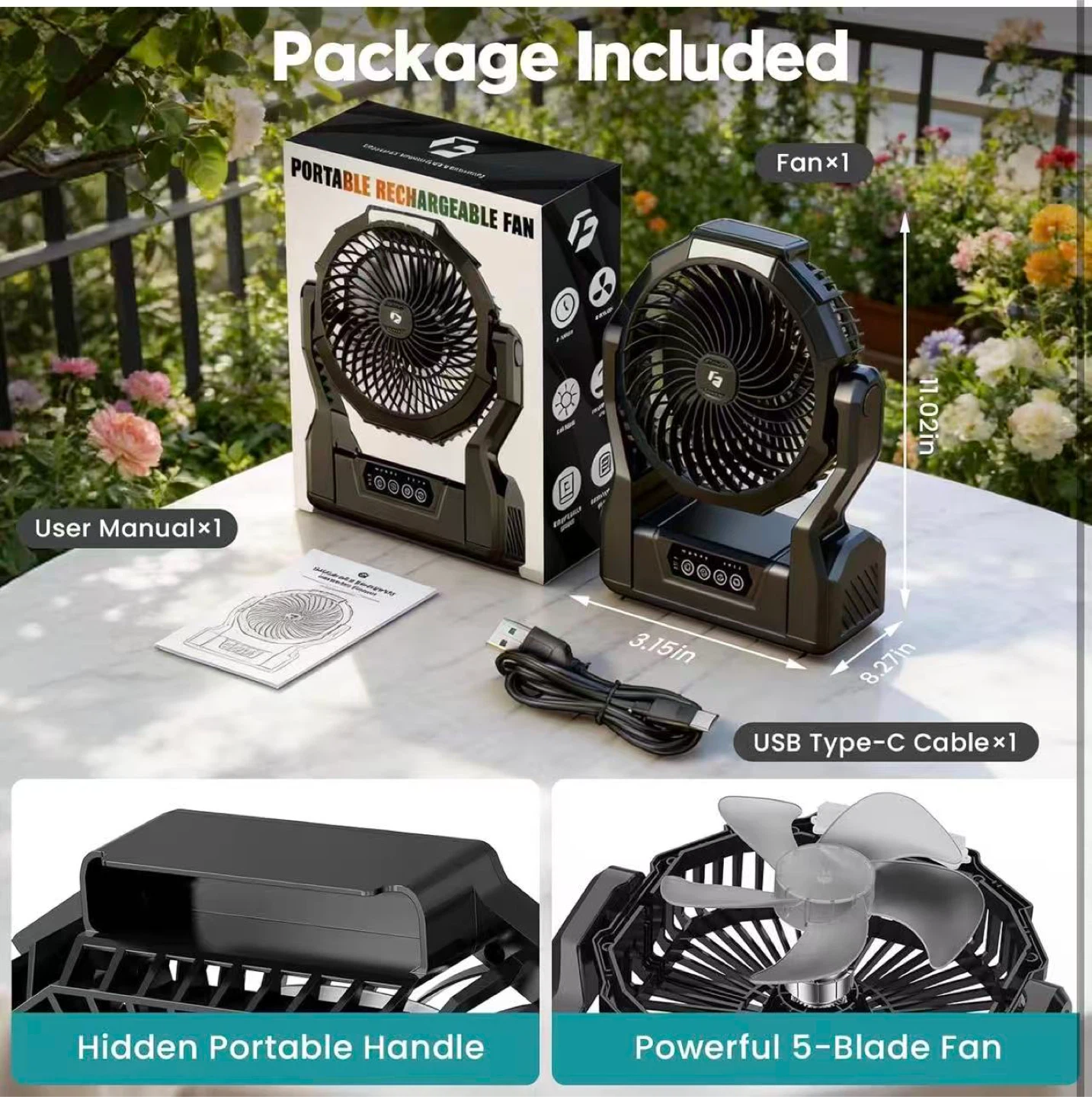 Portable Rechargeable Fan 20000mAh - photo 5