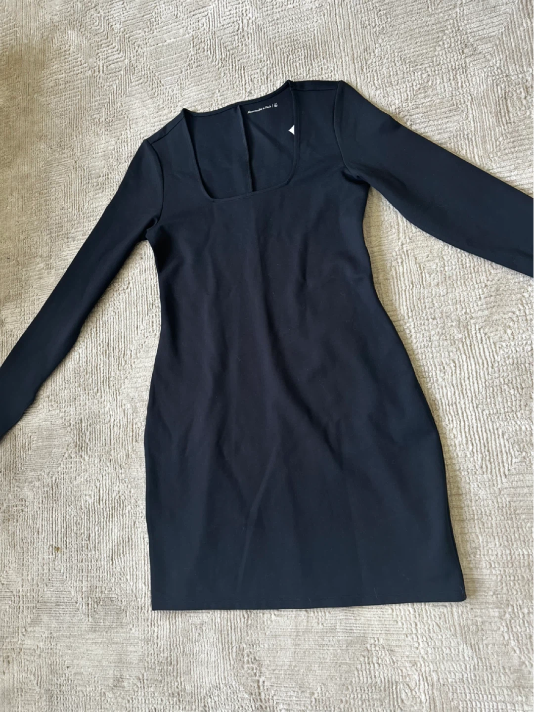 New Abercrombie & Fitch Black Long Sleeve Square Neck Mini Dress - photo 2