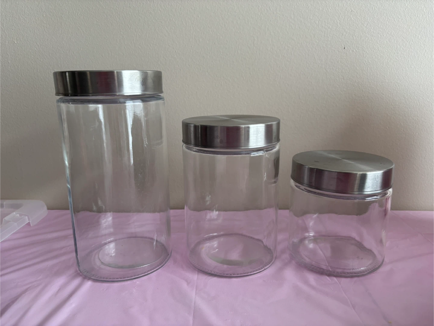 Glass Storage Jars with Stainless Steel Lids