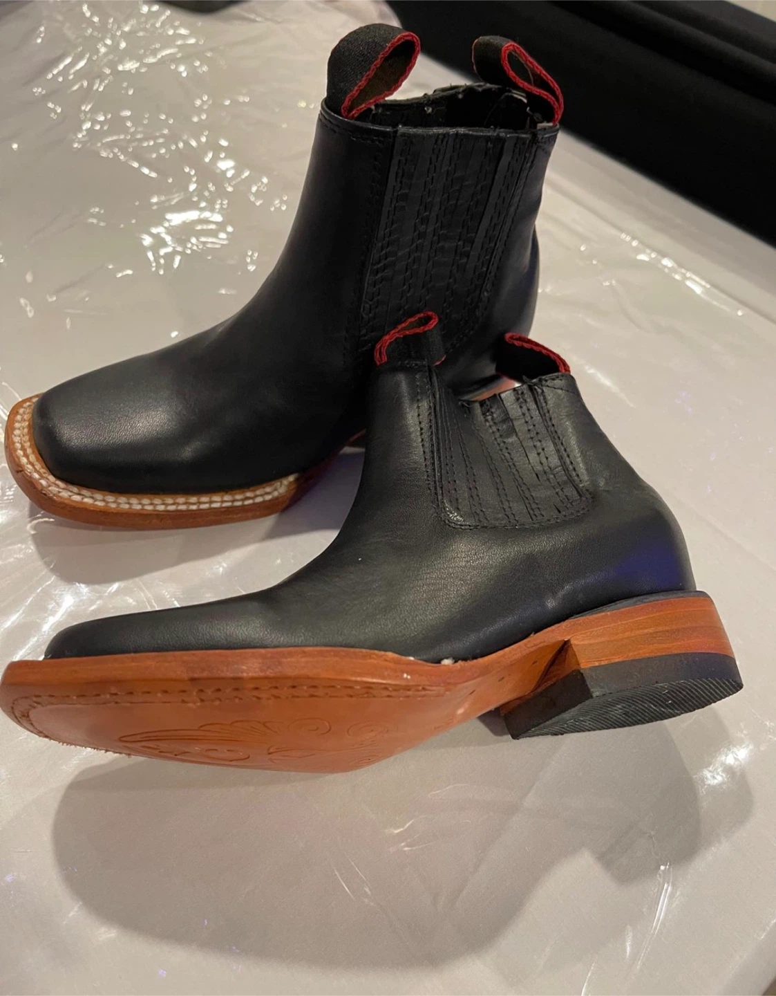 Black Square Toe Chelsea Boots