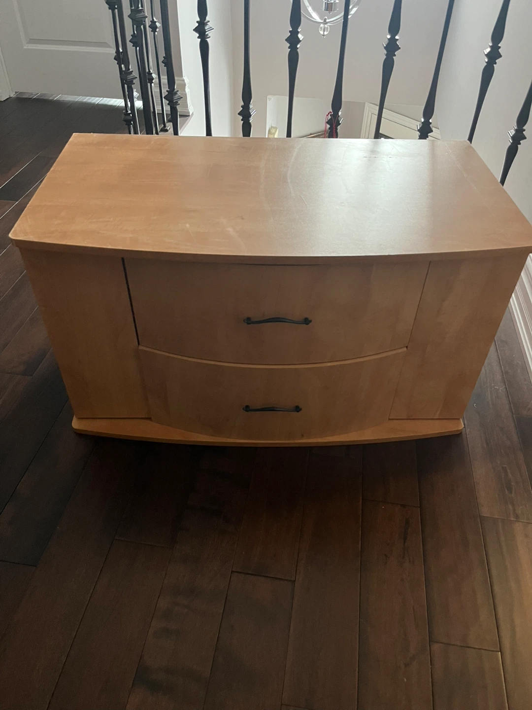 Maple Wood Cabinet with 2 Drawers