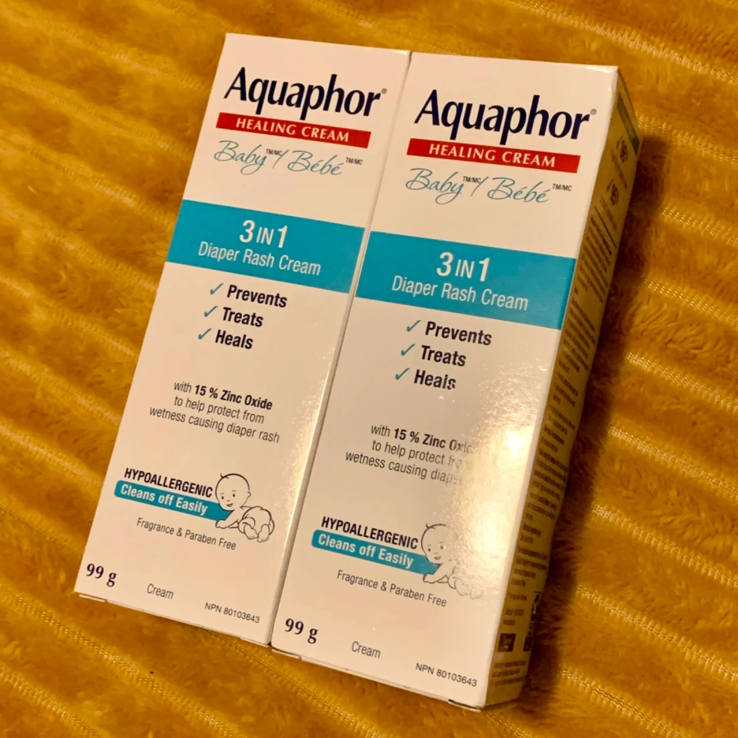 Aquaphor Baby 3-in-1 Diaper Rash Cream (2 x 99g)