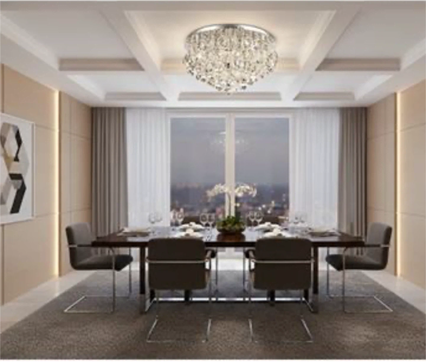 Crystal Chandelier Flush Mount Light Fixture - photo 2