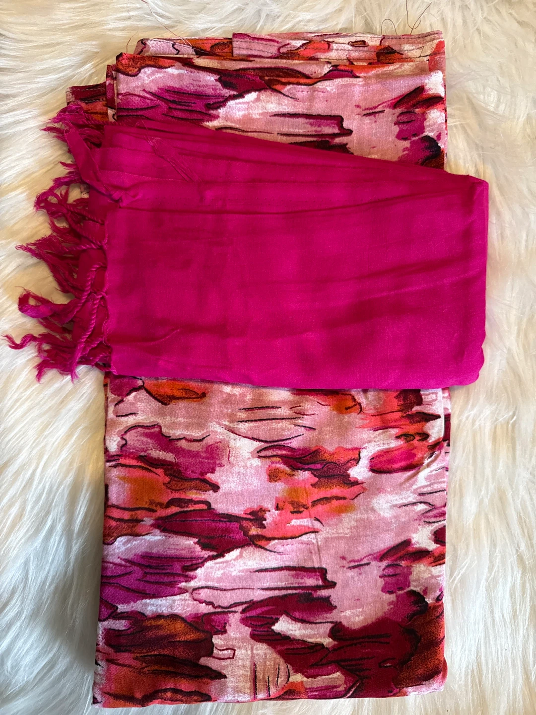 Pink Floral Scarf
