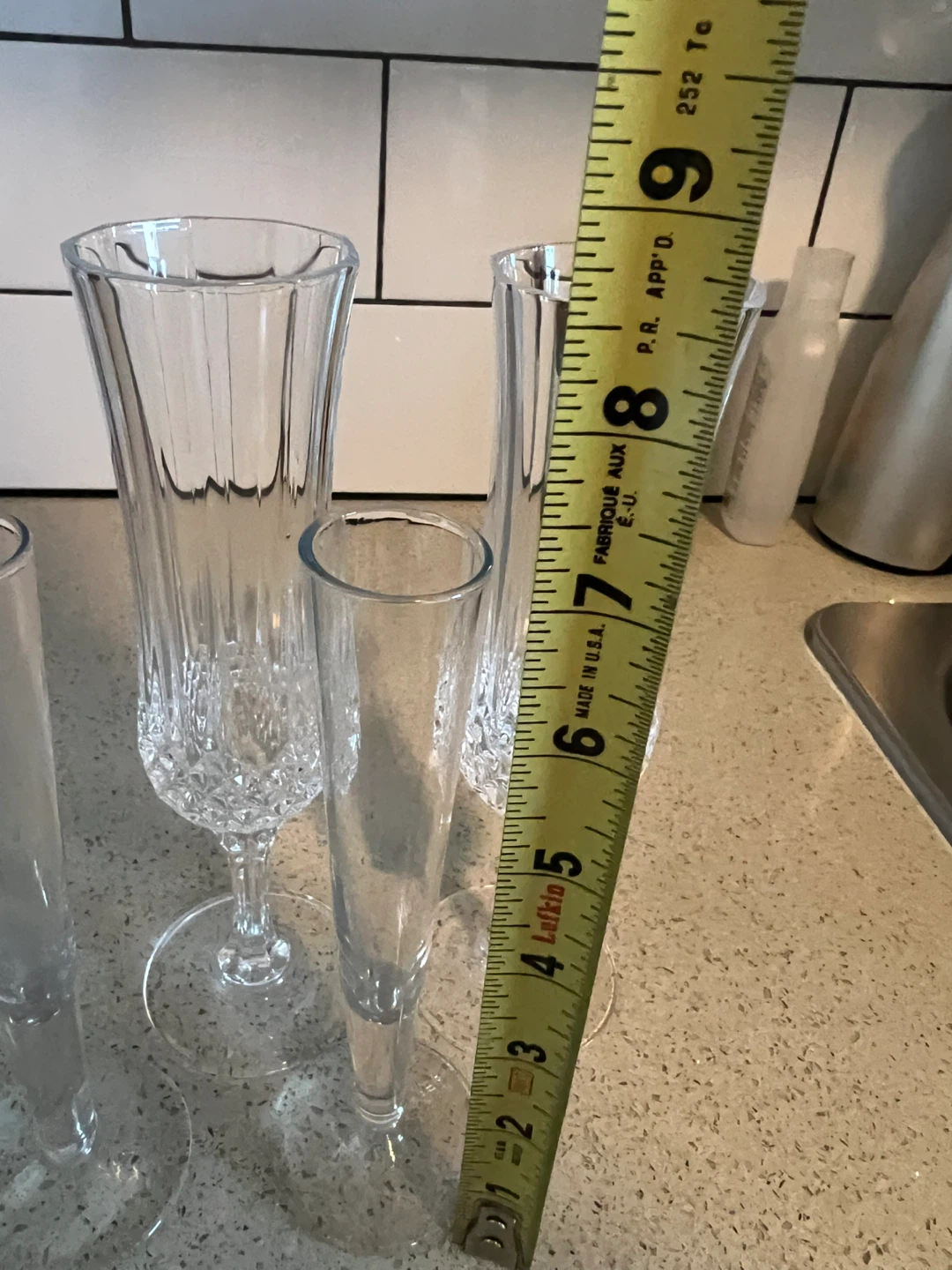 Set of 4 Crystal Flutes - photo 2