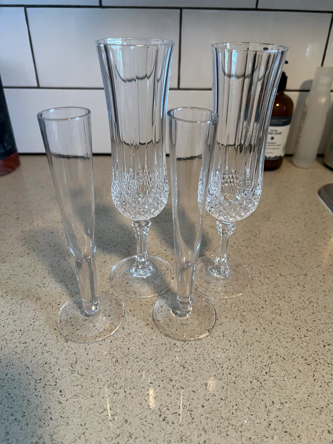 Set of 4 Crystal Flutes