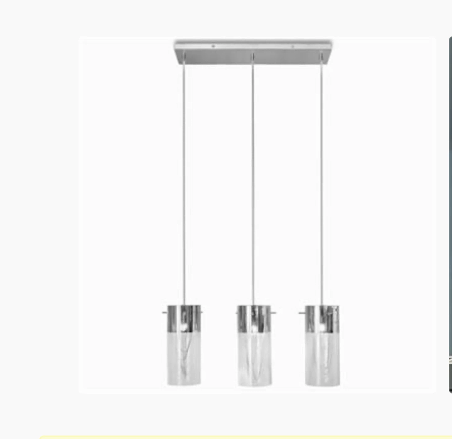 Pendant Light Fixture - 3-Light Chrome and Glass - photo 2