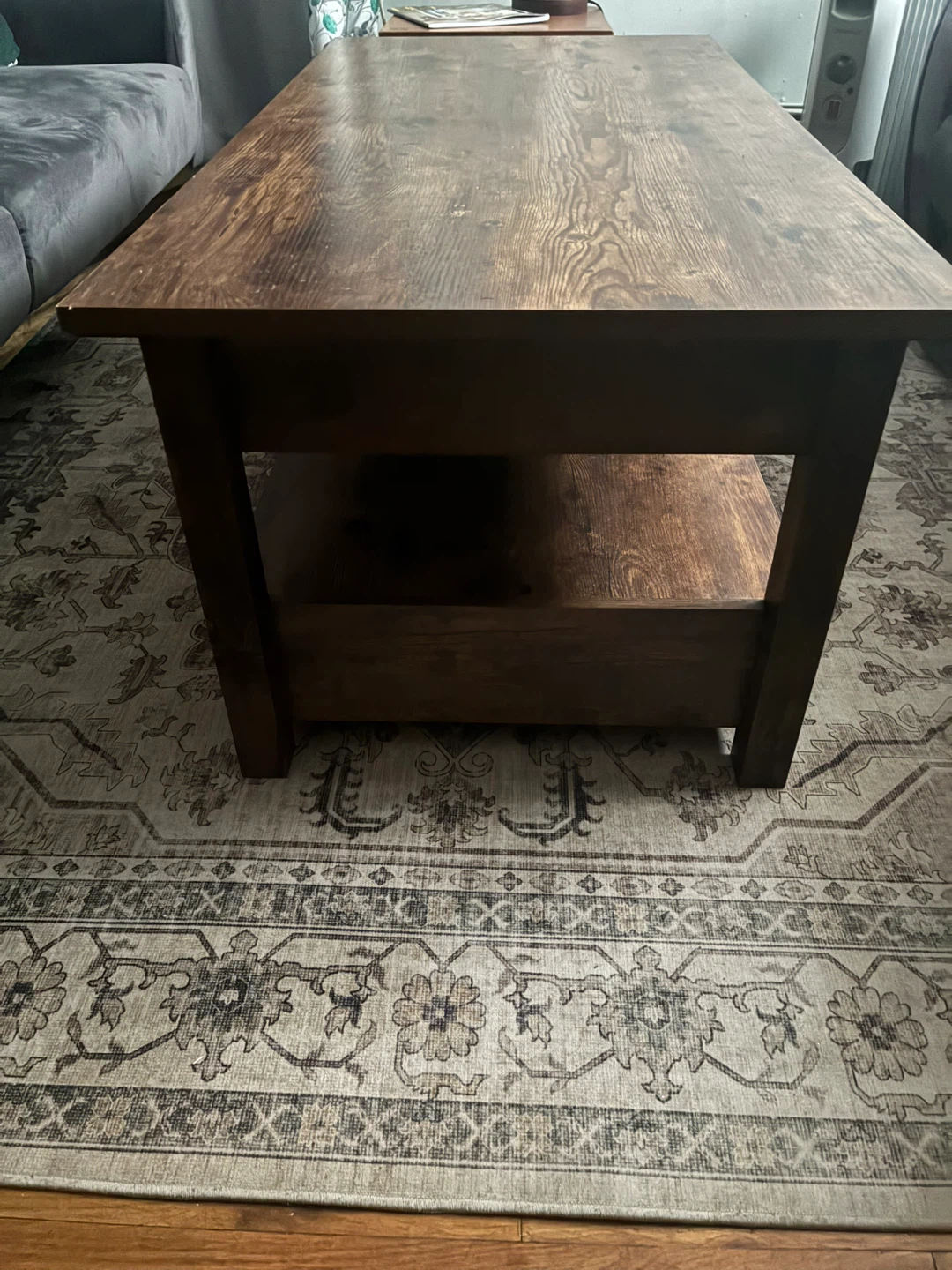 Rustic Wood Coffee Table with Drawers