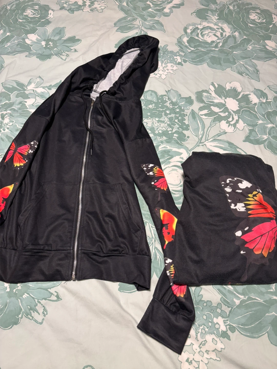 Black Butterfly Track Suit Set