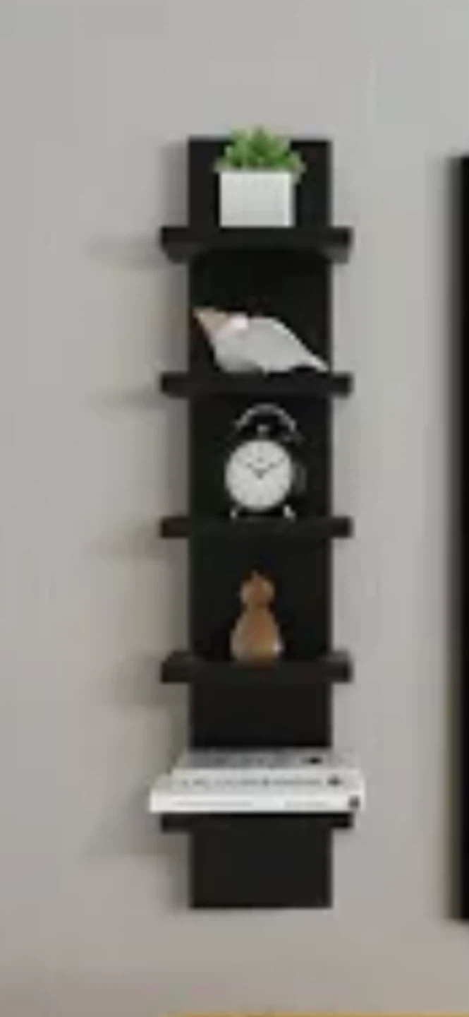 Black 5-Tier Wall Shelf Tower
