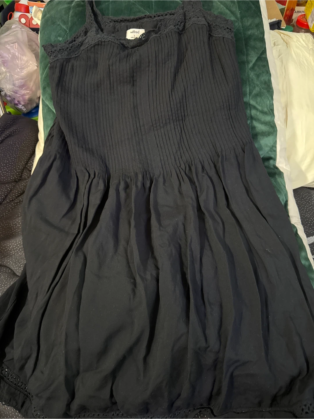 Wilfred Black Midi Dress with Crochet Detail - photo 2