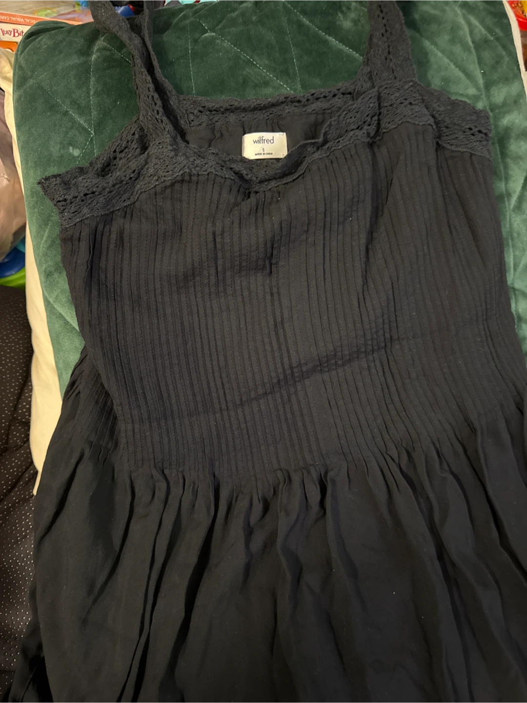 Wilfred Black Midi Dress with Crochet Detail - photo 3