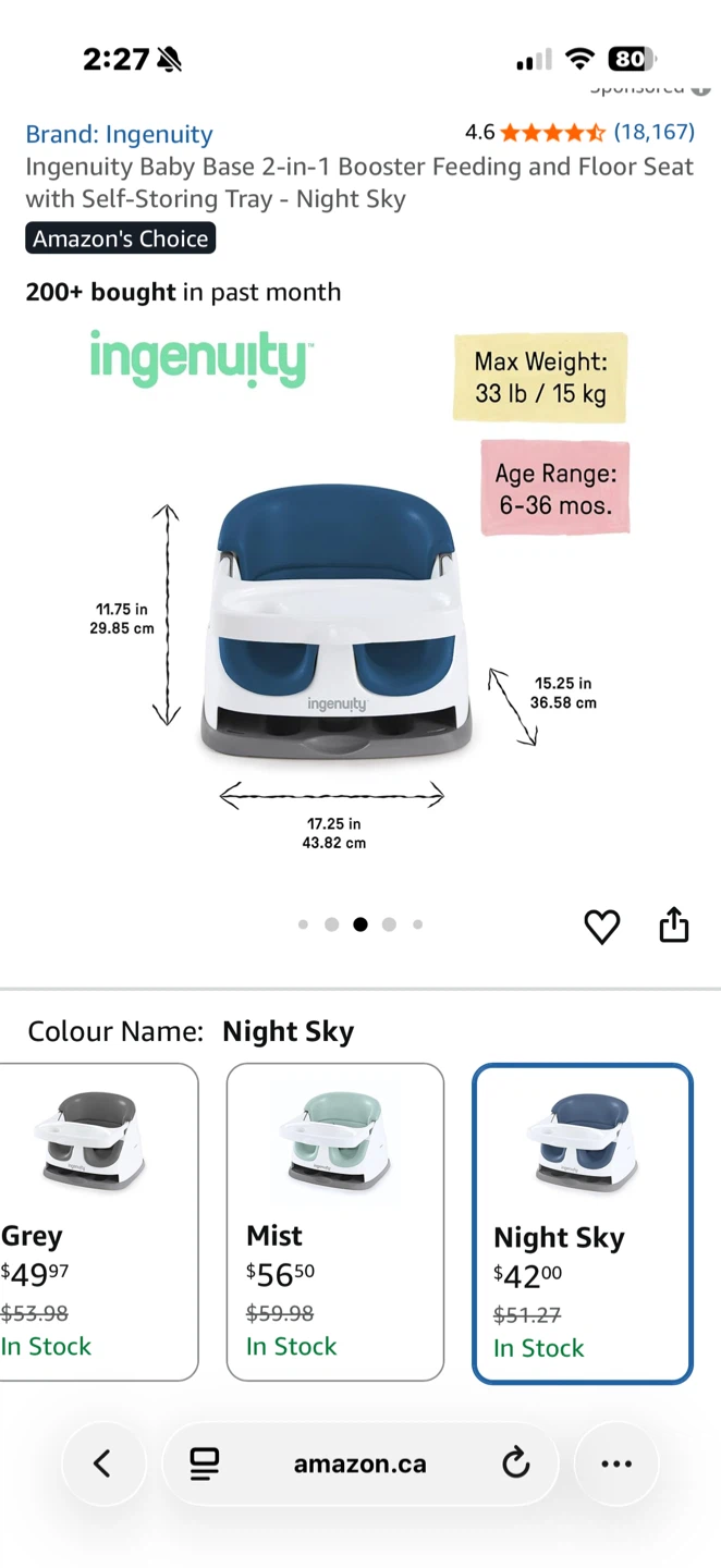 Ingenuity Baby Seat - Night Sky