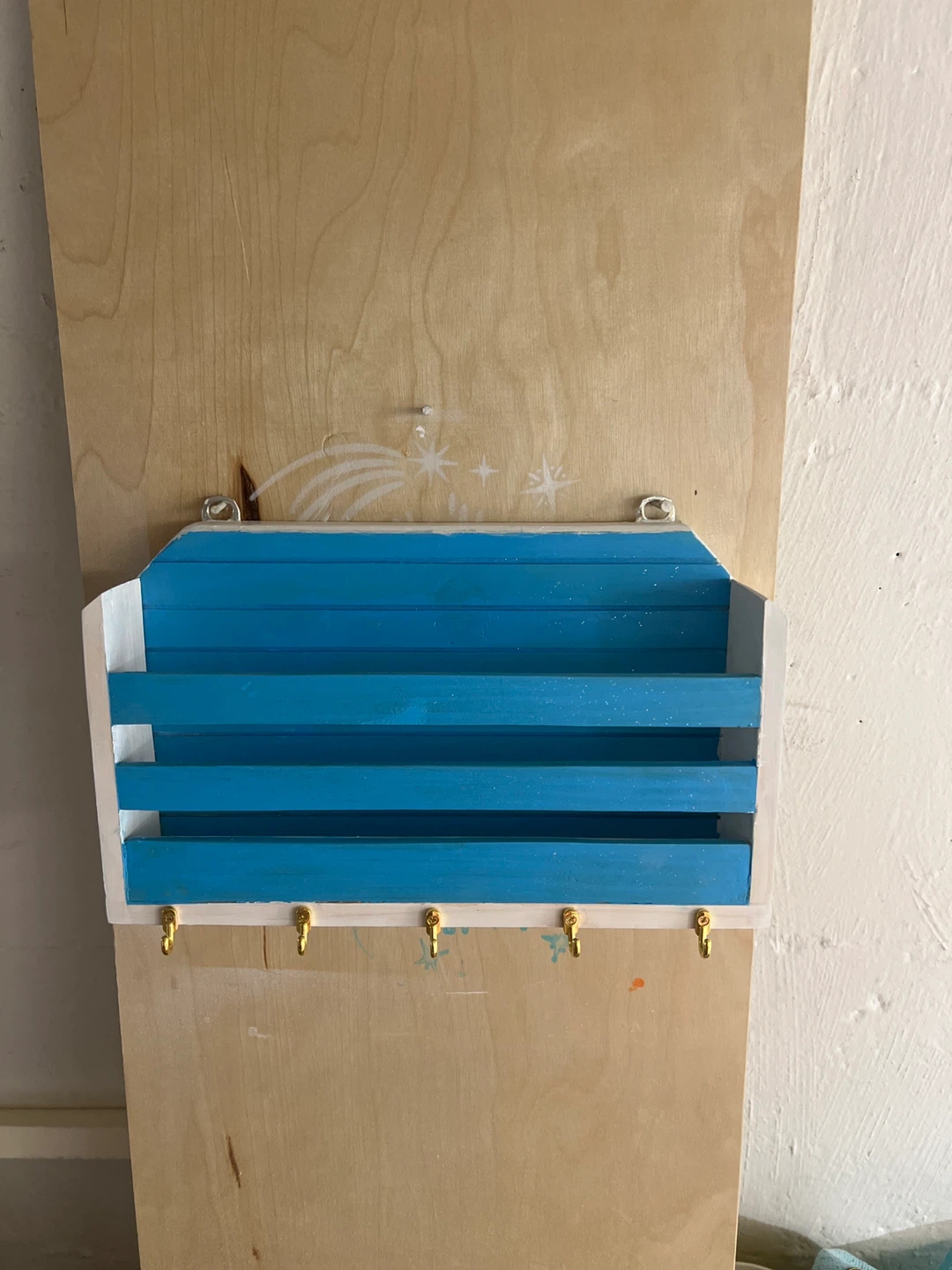 Wall Mount Mail Sorter with Key Hooks - photo 2