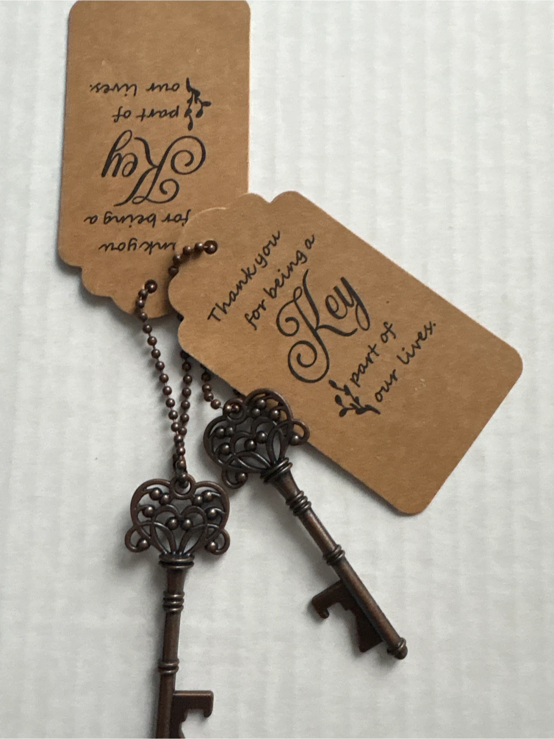 🥕Ornate Skeleton Keys with 'Thank You' Tags