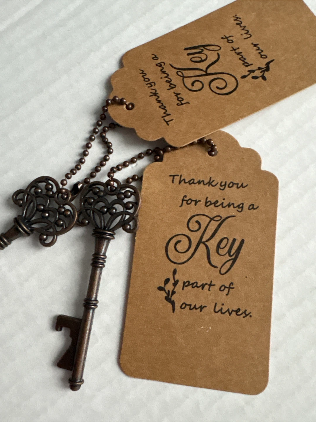🥕Ornate Skeleton Keys with 'Thank You' Tags - photo 2