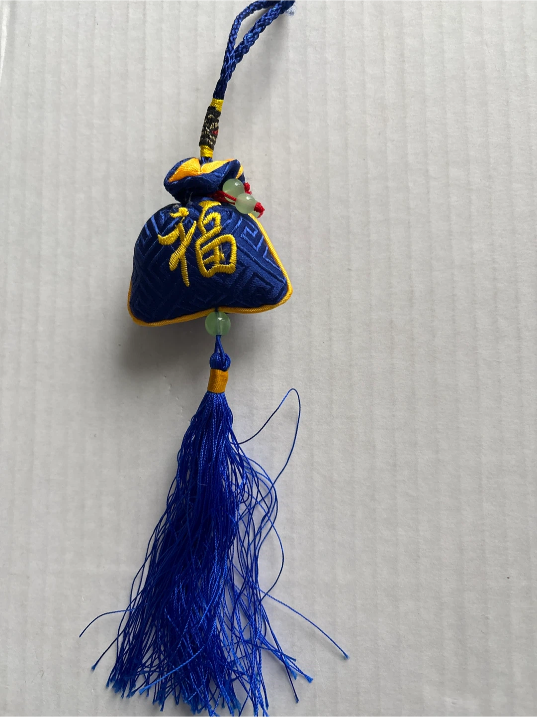 🥕Blue Fabric Lucky Bag Charm with Tassel