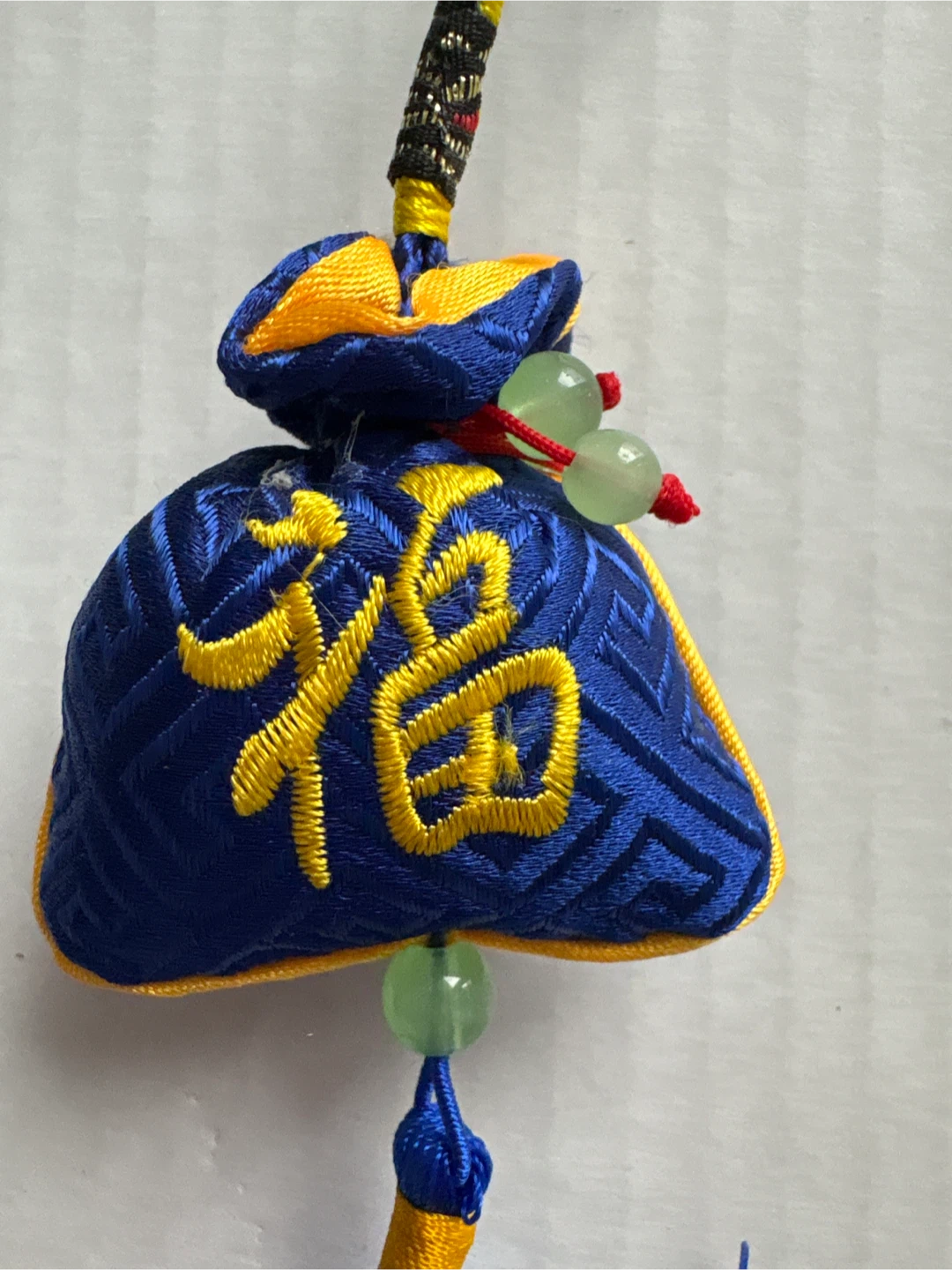 🥕Blue Fabric Lucky Bag Charm with Tassel - photo 2