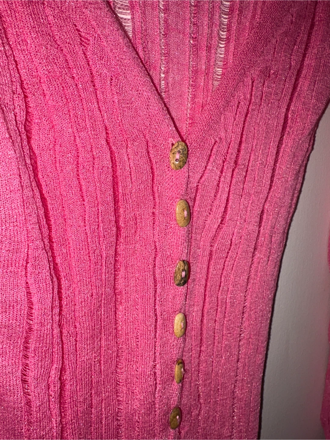 CULT GAIA Pink Ribbed Button-Up Cardigan Dress - photo 4