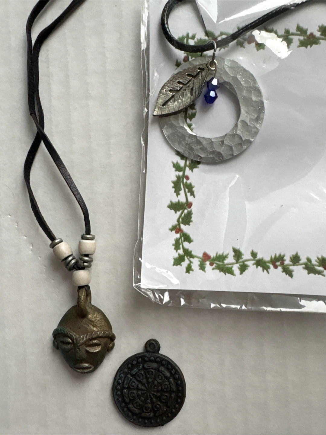 🥕Handmade Tribal Face Pendant Necklace with Round Charm