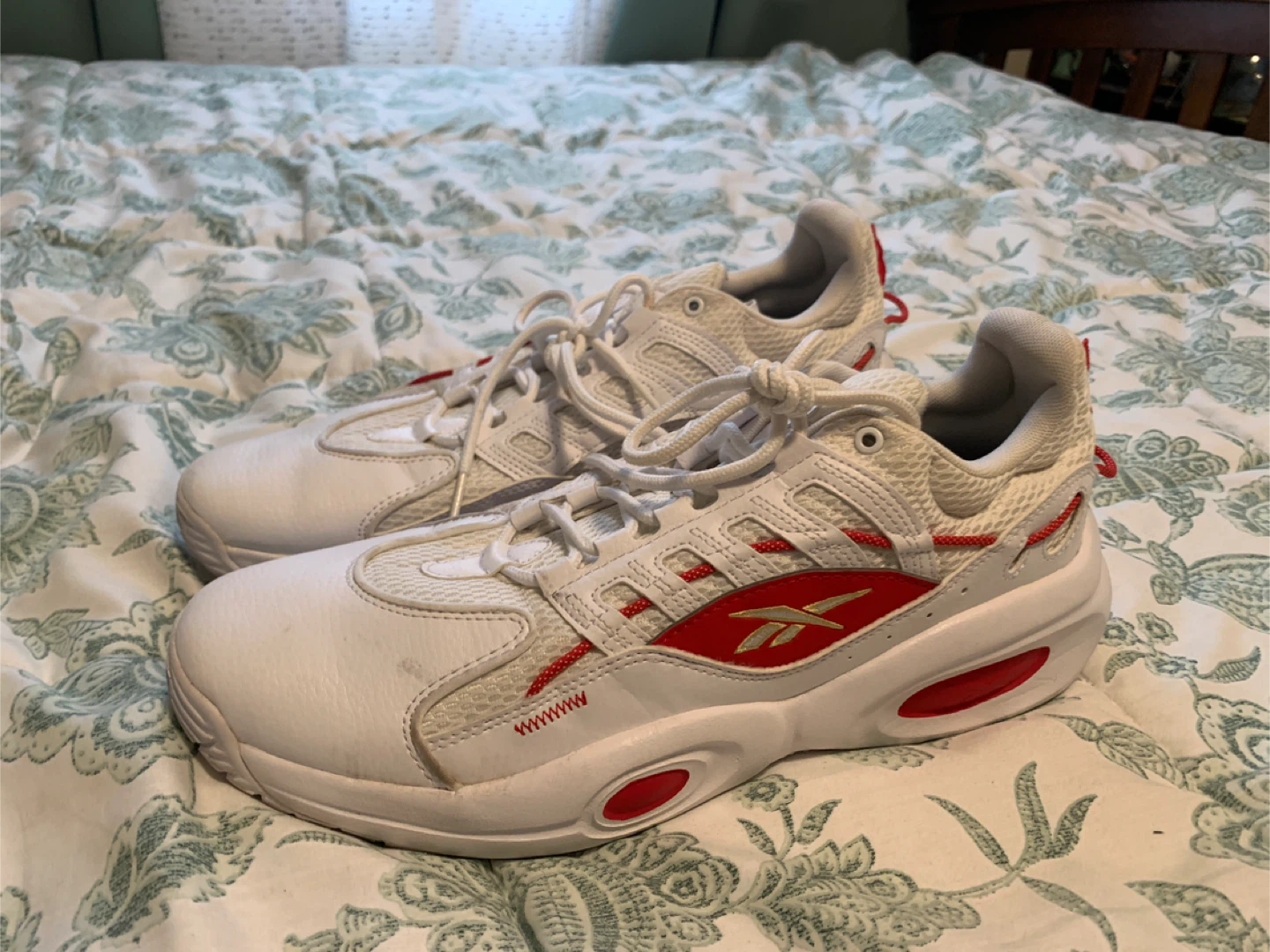 Reebok White & Red Athletic Shoes