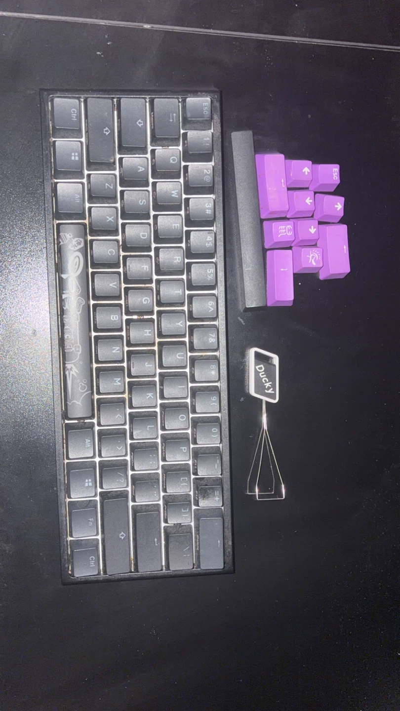Ducky Mechanical Keyboard with Purple Keycaps