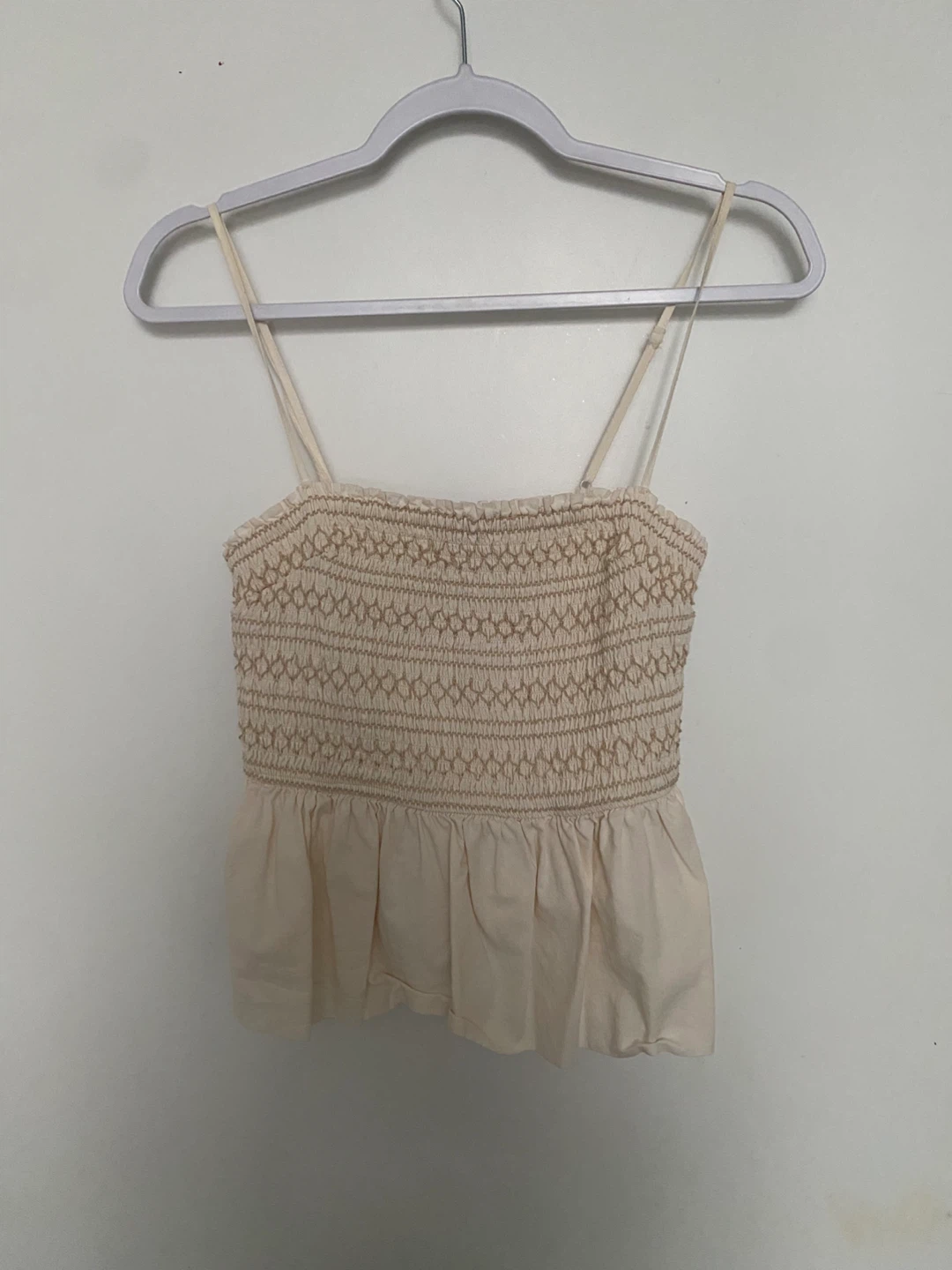 Dynamite Smocked Peplum Top - Bright White Size Medium - photo 2