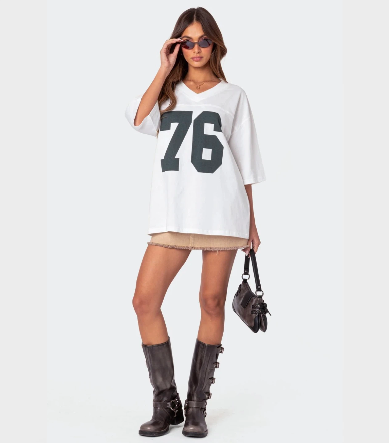 Edikted Oversized White ‘76’ T-shirt - M - photo 2