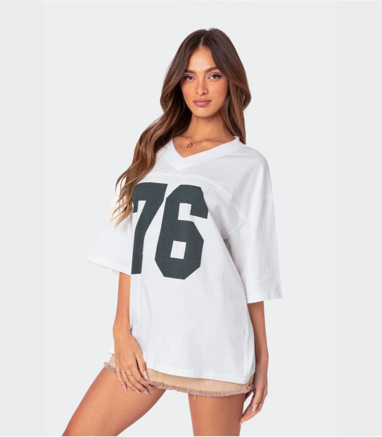 Edikted Oversized White ‘76’ T-shirt - M - photo 3