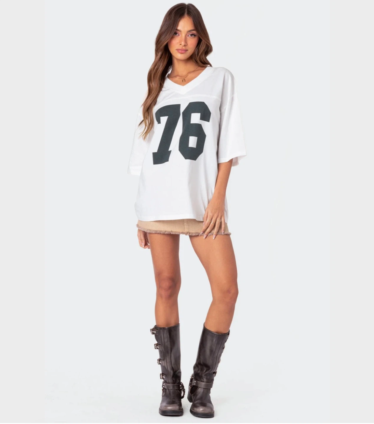 Edikted Oversized White ‘76’ T-shirt - M - photo 4