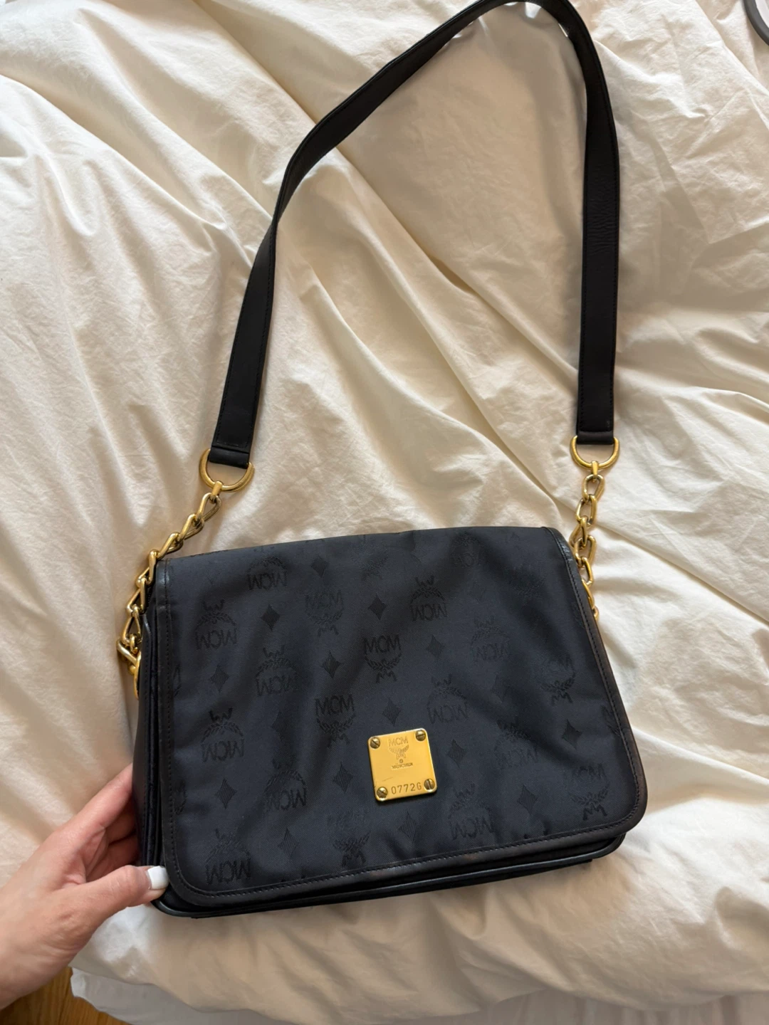 MCM Black Monogram Shoulder Bag - photo 3