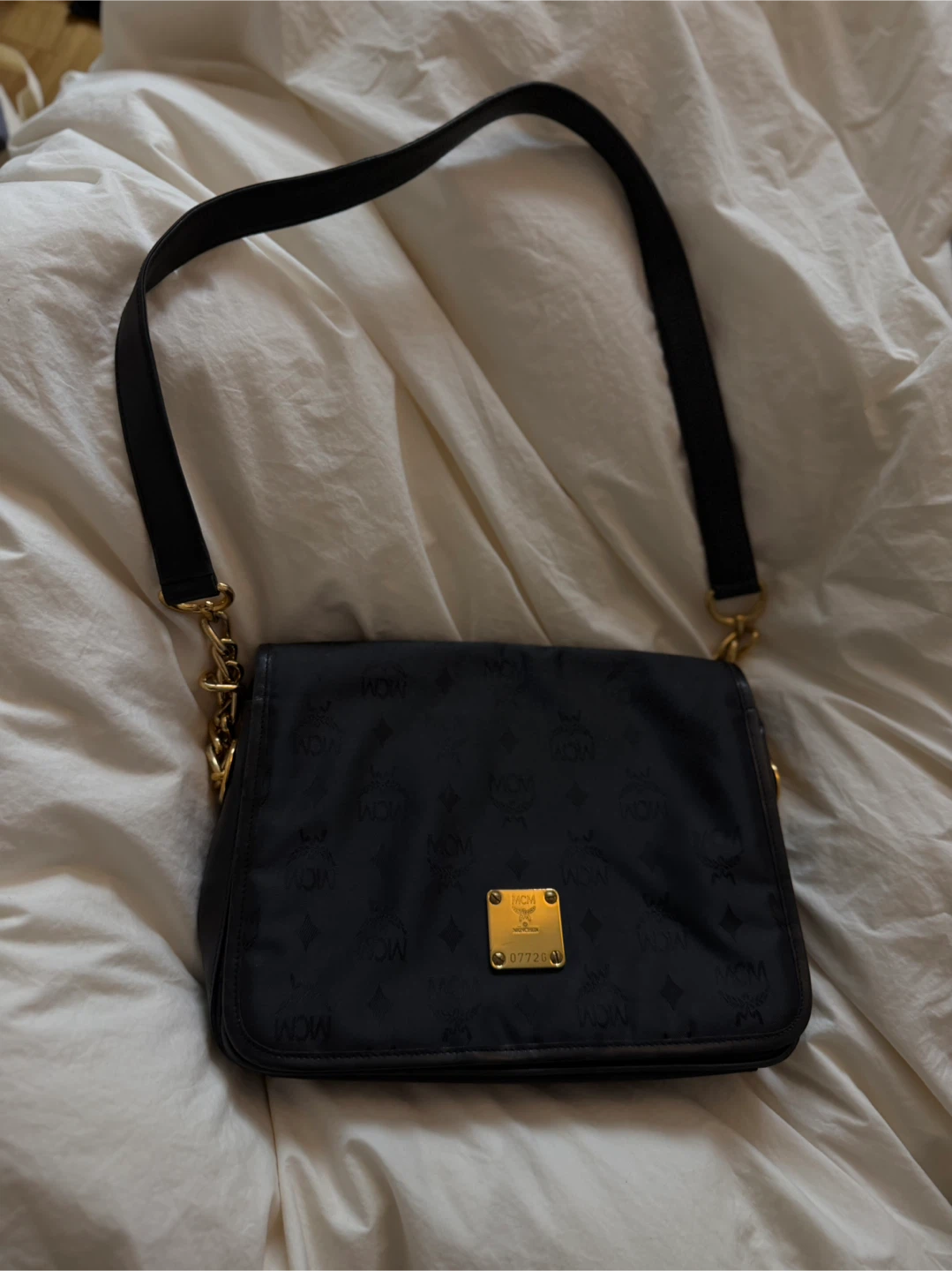 MCM Black Monogram Shoulder Bag