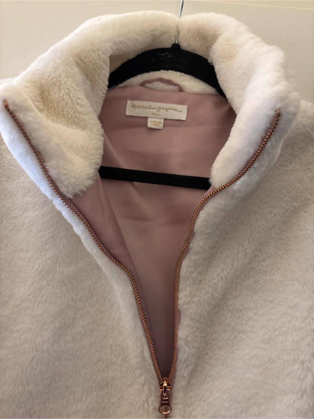 Cream Faux Fur Zip Jacket - photo 3