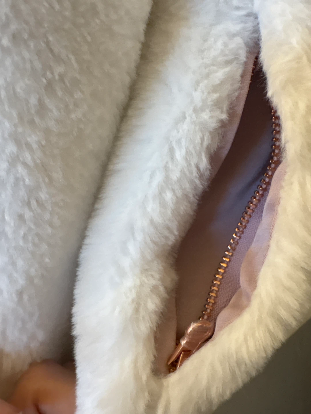 Cream Faux Fur Zip Jacket - photo 4