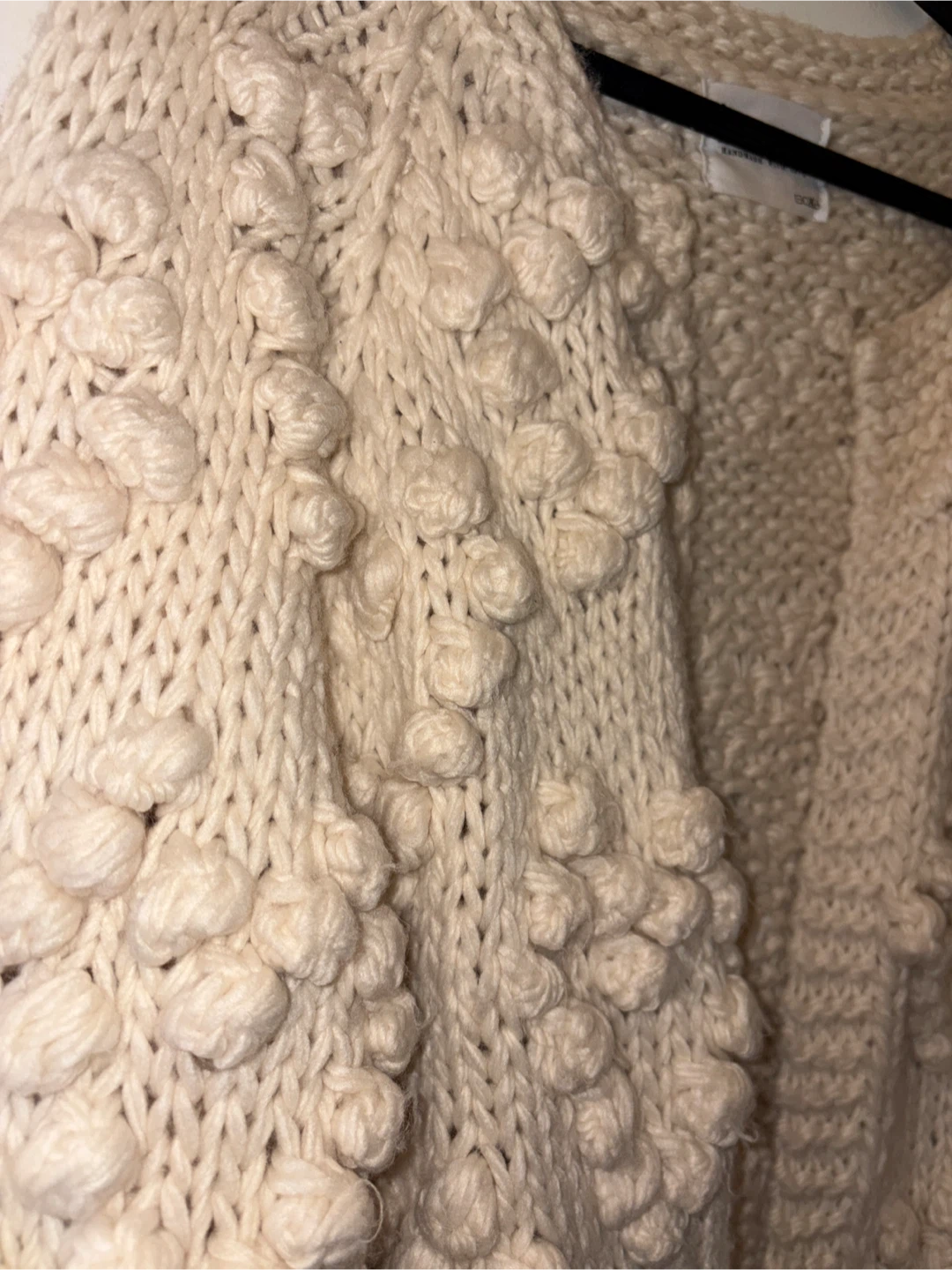 Chicwish Cream Cable Knit Bobble Cardigan - photo 2