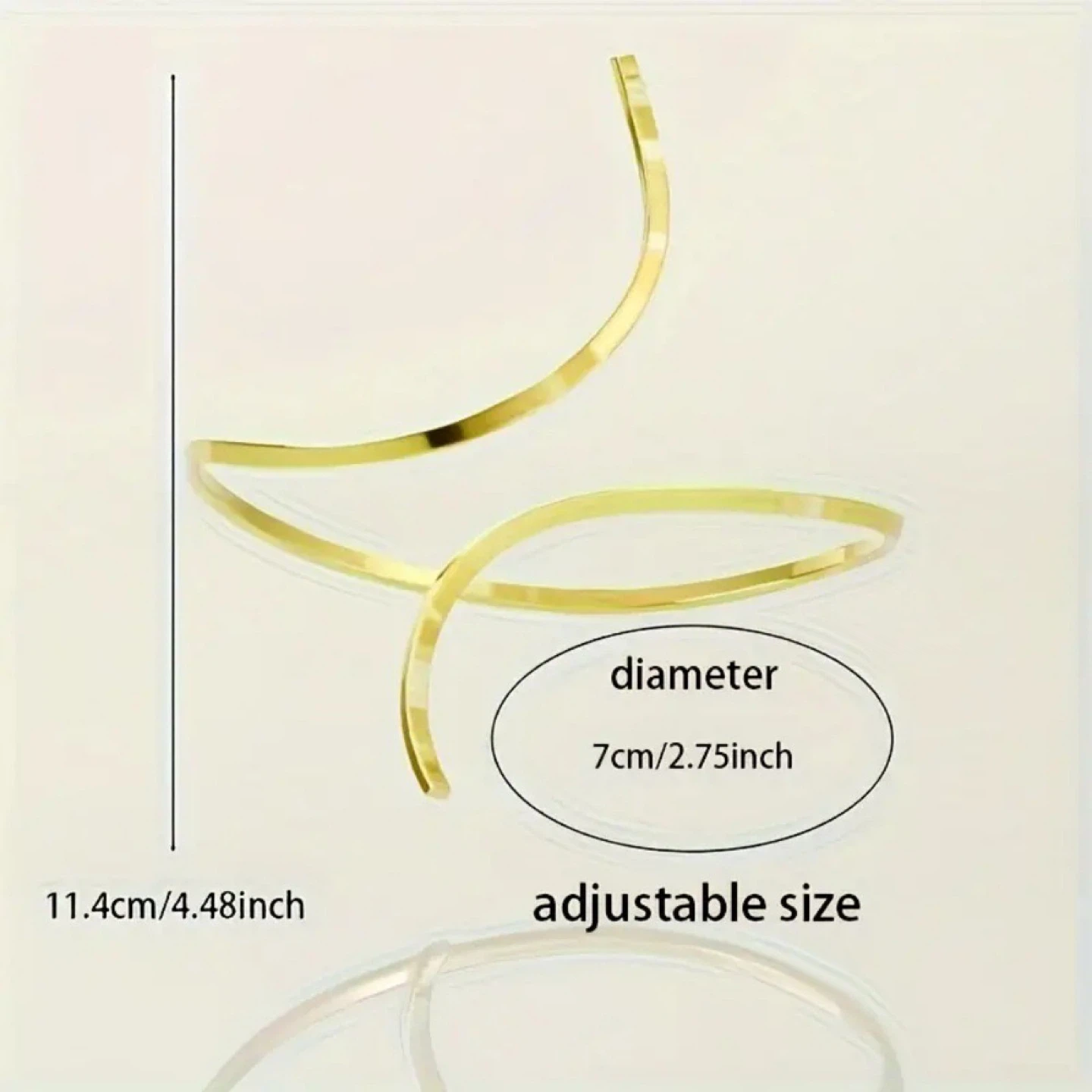 Adjustable Arm Cuff Bracelet - Gold Tone - photo 2