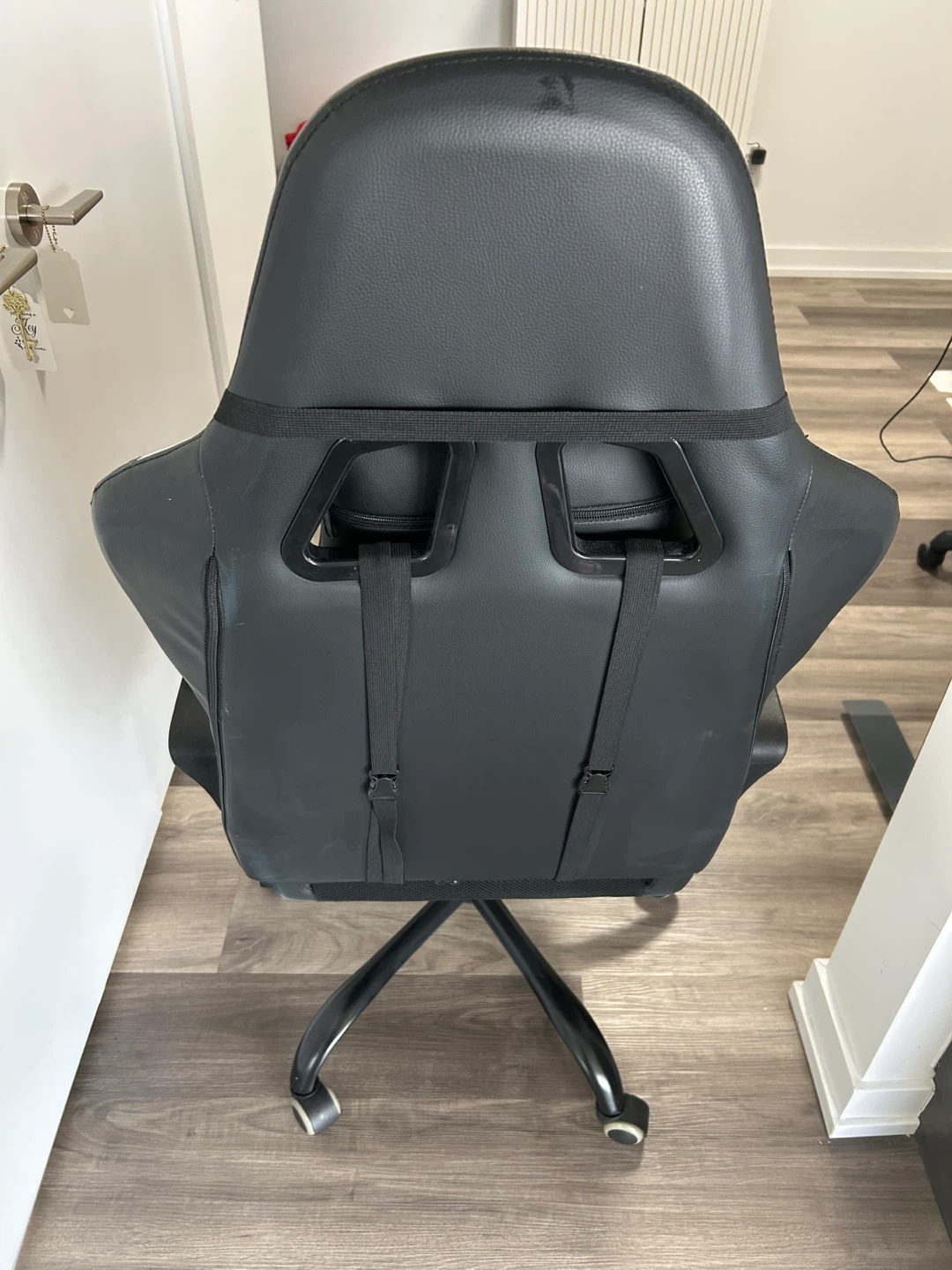 Black and White Gaming Chair with Lumbar and Neck Support - photo 3