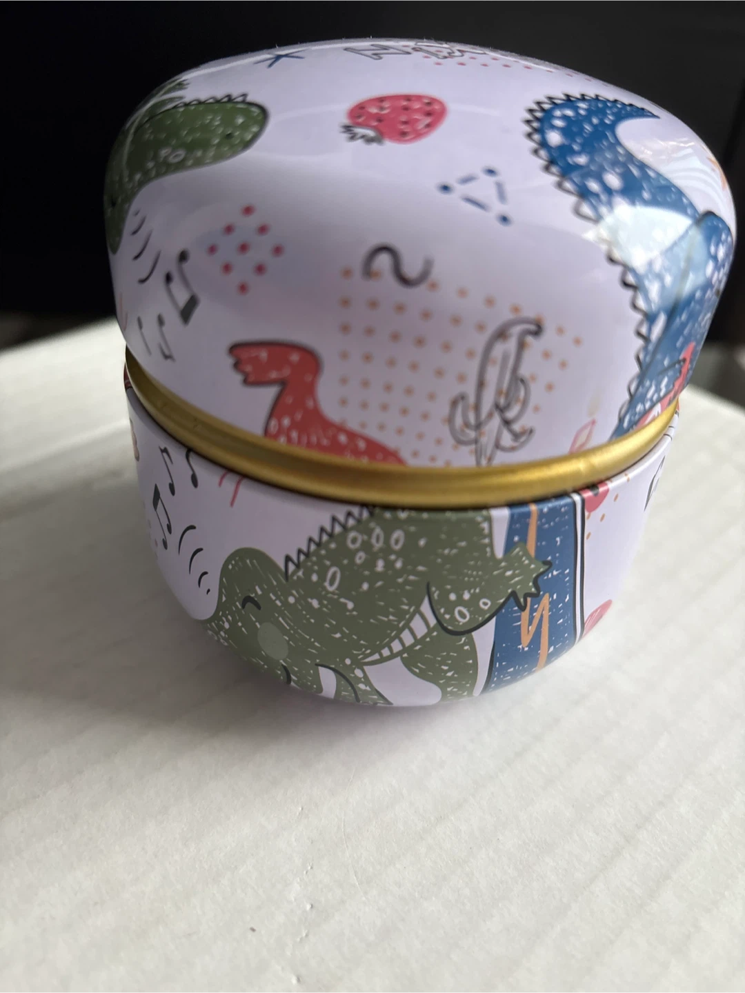 Decorative Dinosaur Tin Box with Lid