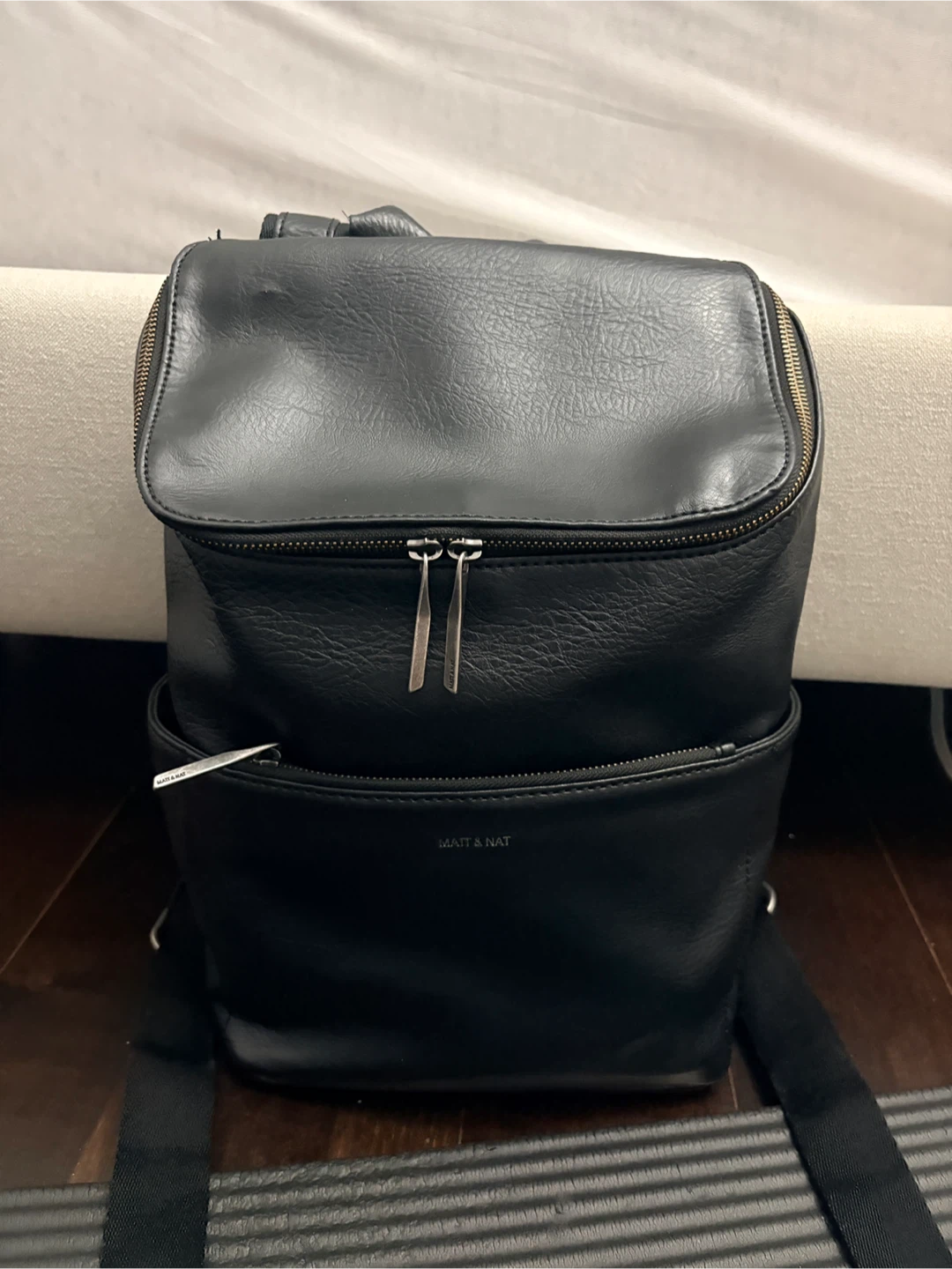 Matt & Nat Black Faux Leather Backpack