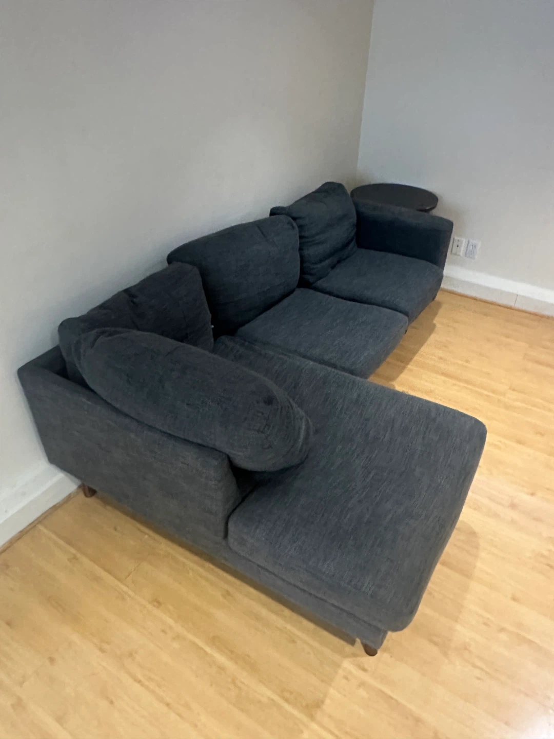 Dark Grey Sectional Sofa with Chaise - photo 5