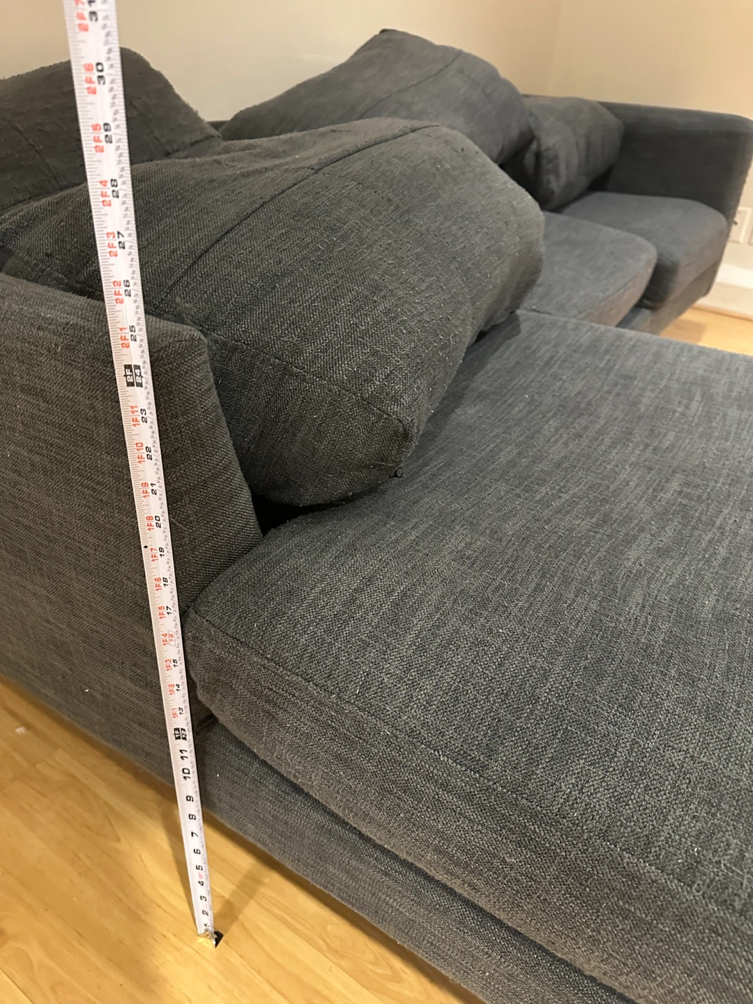 Dark Grey Sectional Sofa with Chaise