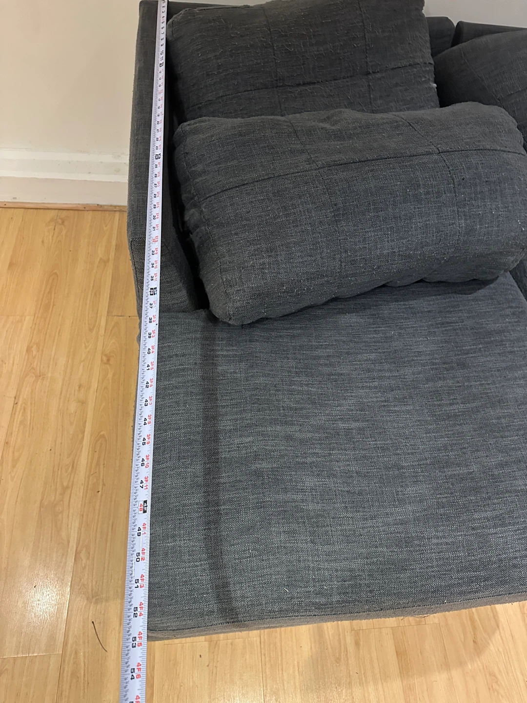Dark Grey Sectional Sofa with Chaise - photo 2
